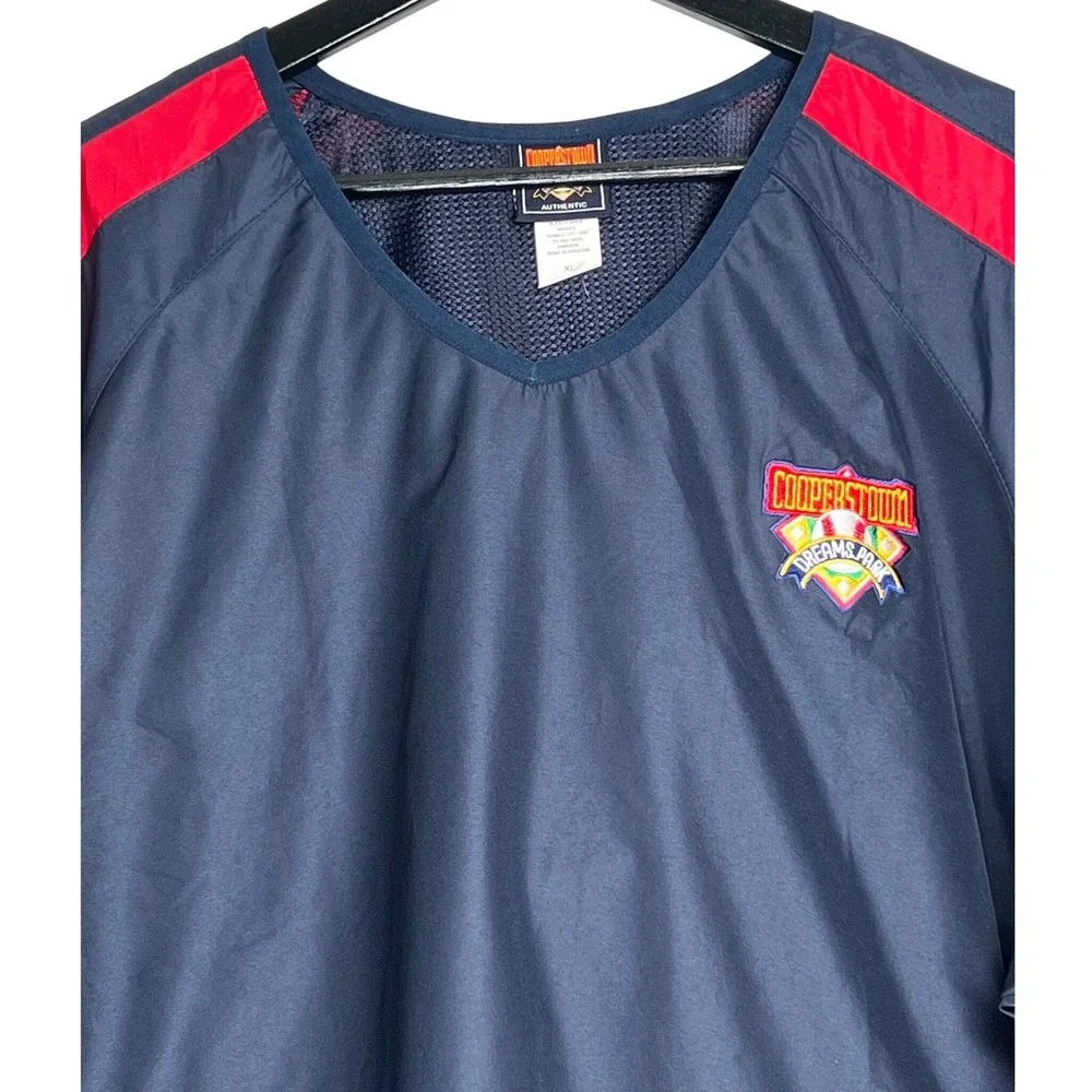 Cooperstown Dreams Park XL Navy Red‎ Short Sleeve Pullover Windbreaker Baseball - Picture 3 of 7